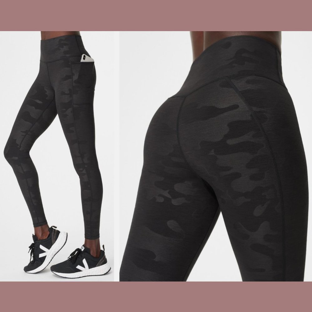 NWT SWEATY BETTY [ XS 4 ] Super Sculpt Emboss Workout Leggings Black‎ Camo